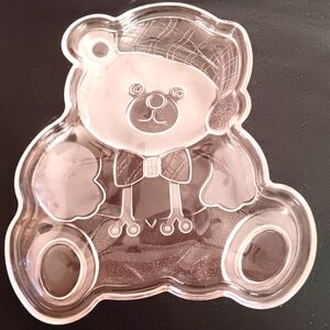 Xmas bear glass serving tray
